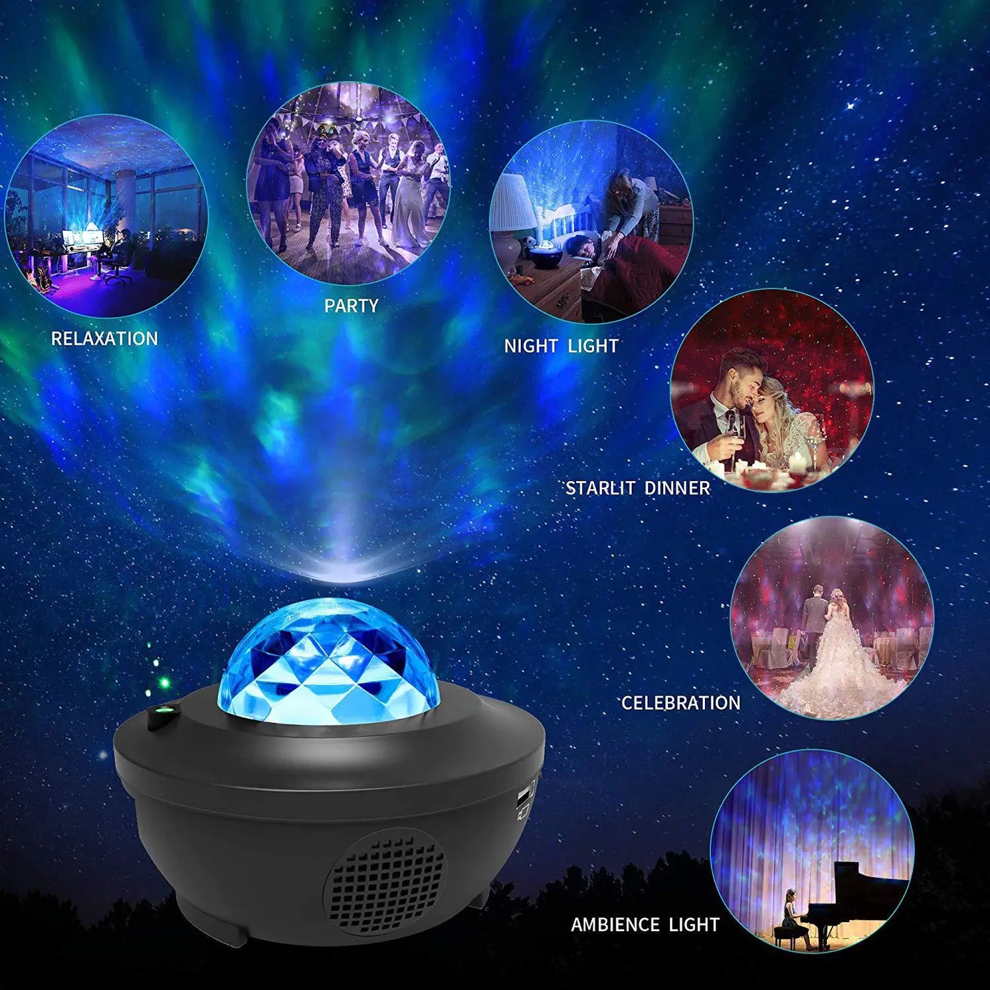 LED Galaxy Star Projector — Kids Night Light & Sleep Soother